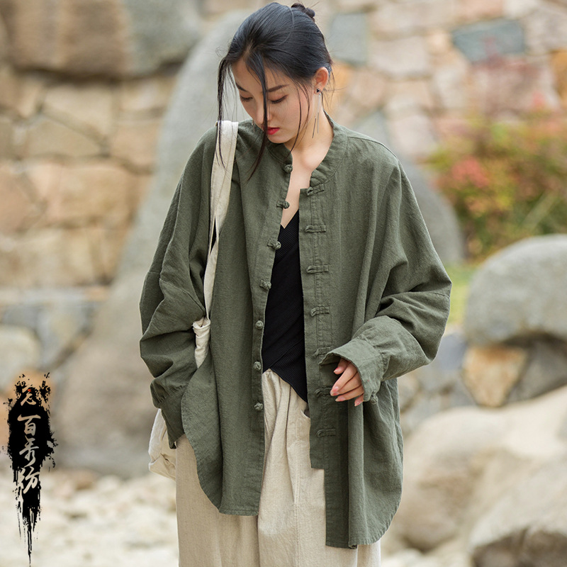 2024 Spring and Summer Cotton and Linen Women's Clothing New Ramie Old Sand Washing Improved Zen Tea Clothing Travel Photoshoot Cardigan Women's Coat