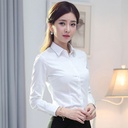 Spring and Autumn New White Shirt Women's Long-sleeved Korean-style Slim-fit Slimming Business Wear Work Clothes Dress Large Size Base Shirt