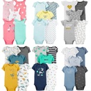 Summer baby jumpsuit short sleeve 5-piece set for boys and girls Baby export high-grade ha bag fart clothes Class A cotton sling