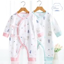 Spring Baby Clothes Cotton Class A Neonatal Body Clothes Boneless Baby Base Clothes Long Sleeve Children's Climbing Clothes