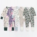 Jisheng Clothing bamboo fiber baby jumpsuit spring and autumn long sleeve double zipper baby pajamas climbing suit