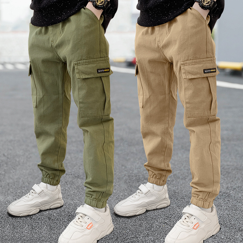Wholesale boys overalls autumn and winter Korean version of cotton pants children's pants baby pants fashion brand casual children's pants