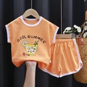 儿童短袖套装纯棉夏季新款男童套装韩版宝宝衣服女童T恤童装批发