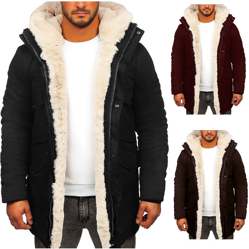 Independent Station Explosive Single Fur One Hooded Jacket Thickened Warm Jacket Imitation Leather Velvet Cotton Coat