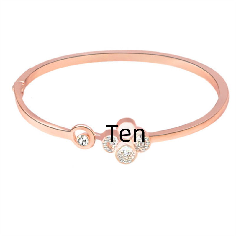 Korean style fashion Lucky Clover bracelet rose gold environmental protection bracelet watch accessories jewelry