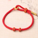Year of the Dragon Eight Strand Braid Red Bracelet Wearable Transfer Beads Gold Accessories DIY Couple's Best Friend Free Hand Rope