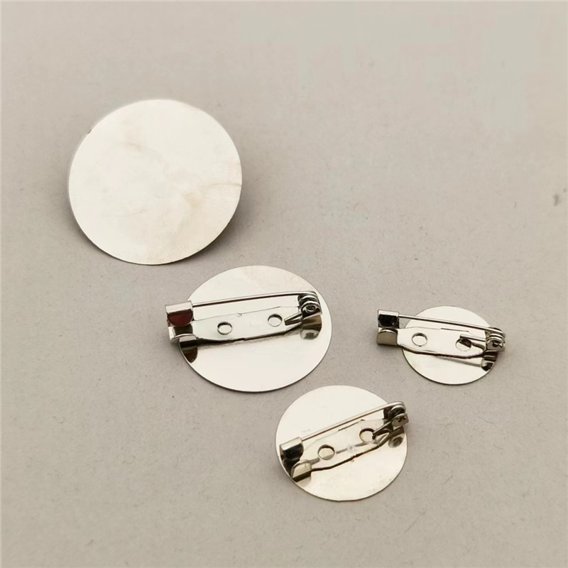 Round Plane Brooch with Pin Hole-free Brooch Corsage Homemade DIY Badge Headwear Accessories Metal Accessories