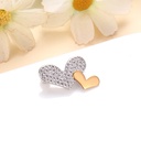 Japanese and Korean style love small brooch fashion zircon corsage neckline cute anti-light buckle heart pin accessories