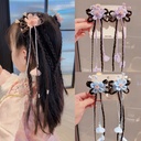 New Year Children's Flower Headwear Antique Bow Hairpin Girl's Tassel Hairpin Little Girl's Hanfu Hair Accessories