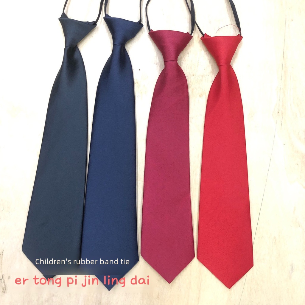 儿童皮筋免打领带新款纯色幼儿园男女童小学生校服衬衫表演小领带