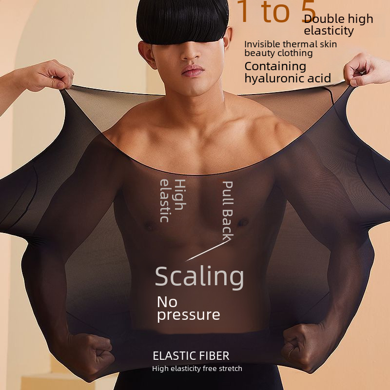 Men's Black Technology Hyaluronic Acid Skin-beautifying Clothing Warm Suit Slimming Skin-friendly Smooth Oxygen Skin Base Clothes Suit