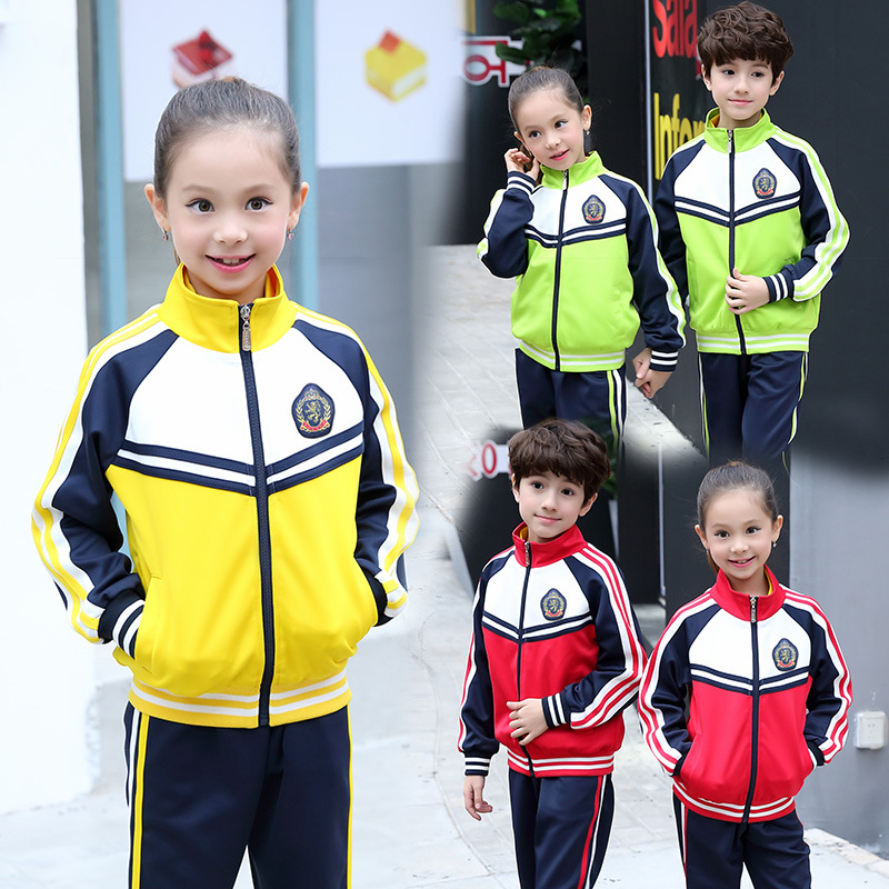 Primary and secondary school uniforms spring and autumn and winter suits kindergarten clothes children's games teachers clothing group purchase wholesale