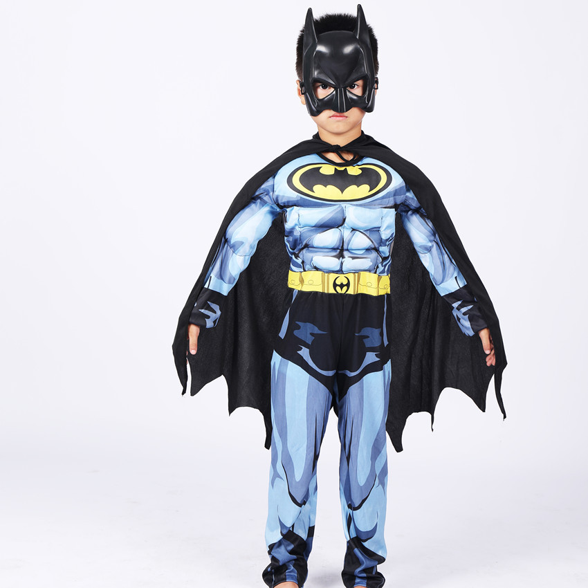 万圣节儿童肌肉服装美国队长蝙蝠侠绿巨人动漫COSPLAY衣服批发