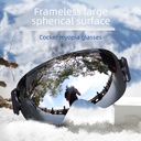 Ultra-light large spherical single-layer anti-fog frameless ski glasses card myopic ski goggles export men and women