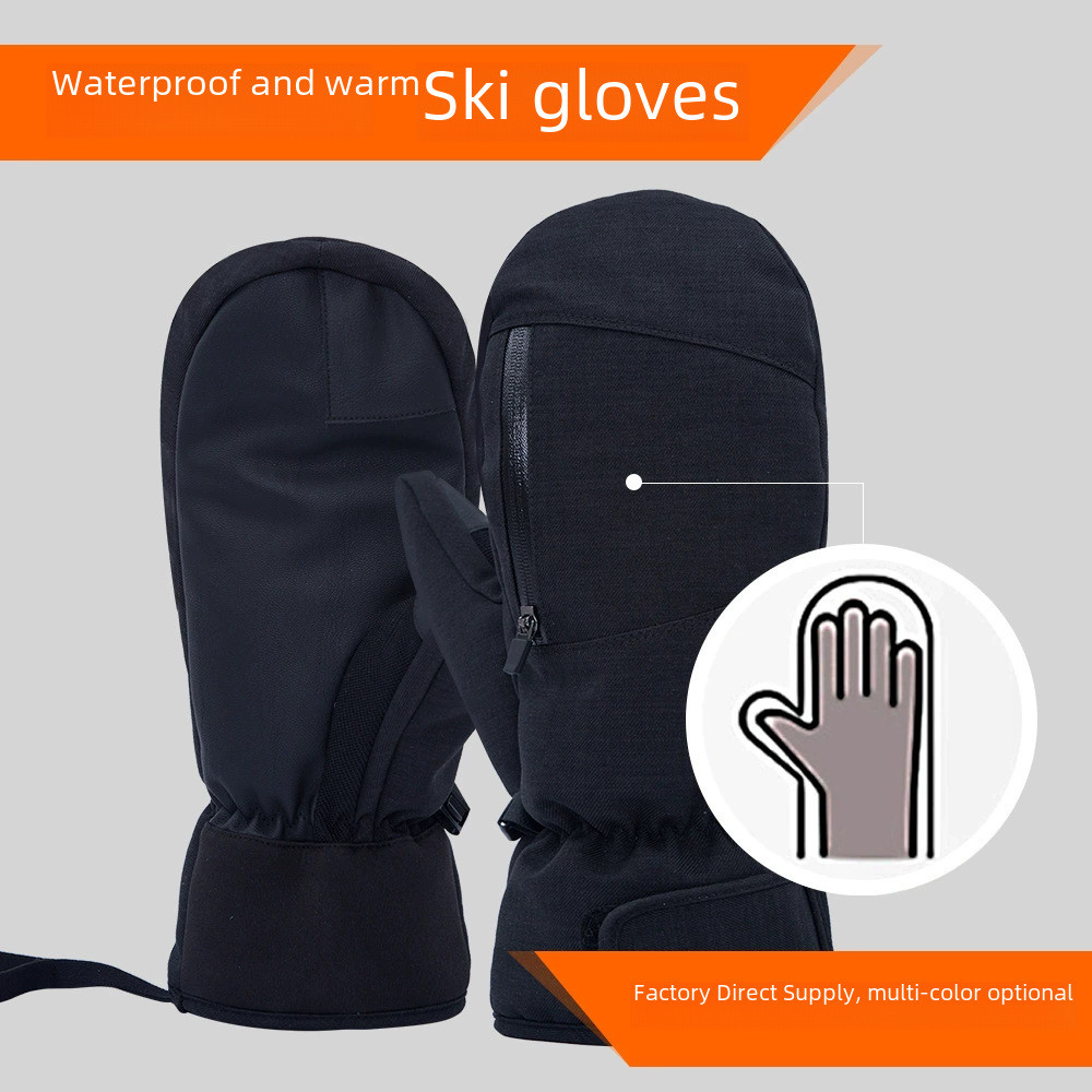 [Hot Classic] snowboard gloves braised waterproof non-slip touch screen five-finger ski gloves