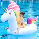 Spot PVC inflatable floating row animal Mount recliner unicorn bed Flamingo Swimming mat floating mat