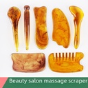 Amber pattern resin wax scraping massage board small scraping face neck waist massage Face Bar