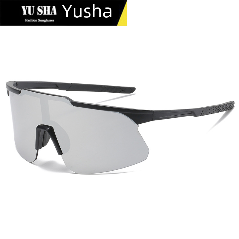 Yusha New Men's and Women's Fashion Sunglasses Windshield Outdoor Sports Sunglasses 9328 Bicycle Riding Glasses