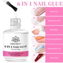 BORN PRETTY Nail Art Six-in-One Functional Glue Nail Polish Glue Bottom Glue Seal Set Frosted Reinforced Leveling Glue