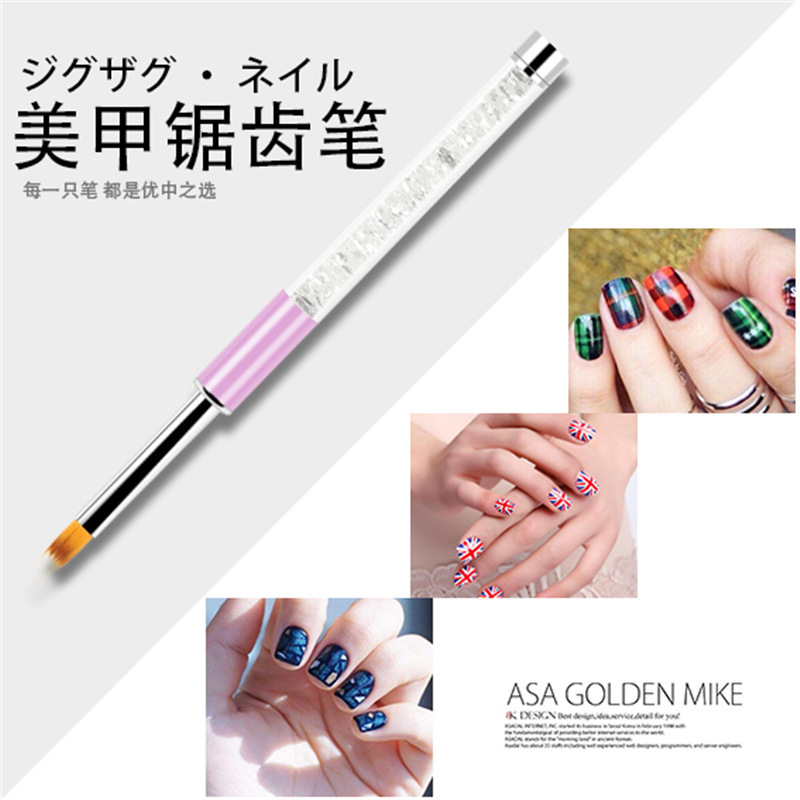Japanese new nail art saw-tooth pen powder Rod White Diamond blooming paint pen nail art brush special tools wholesale
