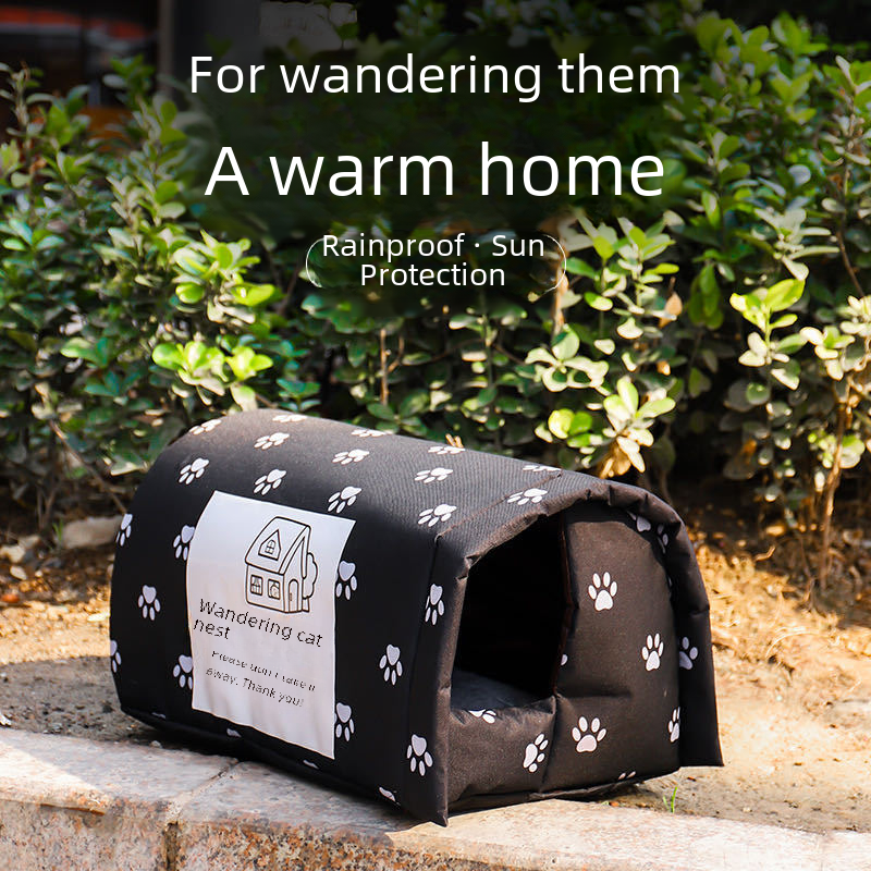 Stray Cat Nest Outdoor Stray Cat and Dog House Warm Oxford Cloth Waterproof Sunscreen Cat House Pet Nest Cross Border