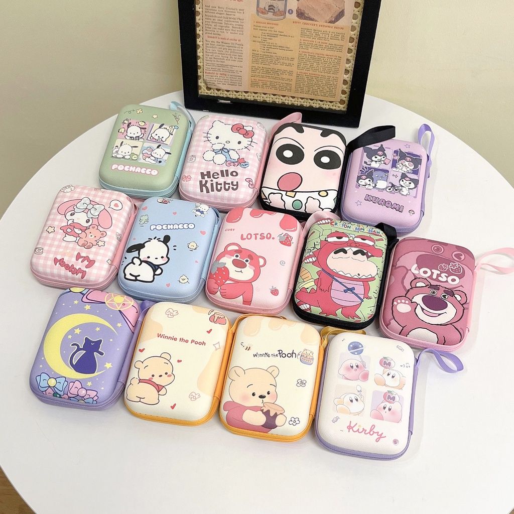 Cartoon Rectangular Headset Storage Bag Large Coin Purse Charger Data Cable Hard Disk Mobile Power Storage Box