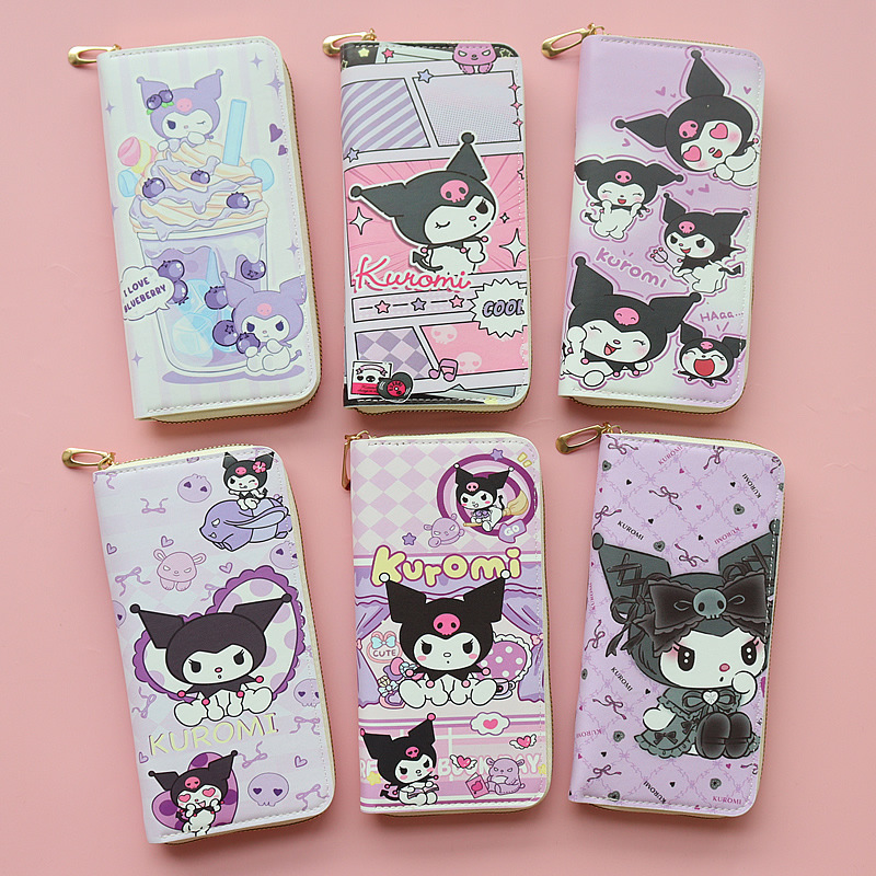 Long Wallet Female Student Cartoon Fresh New Style Large Capacity Mobile Phone Wallet Zipper Card Holder Clutch Storage Bag