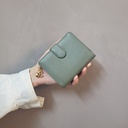 ins New Solid Color Single Zipper Large Capacity Women's Clutch Bag Short Coin Purse Fashionable Cute OL Card Bag