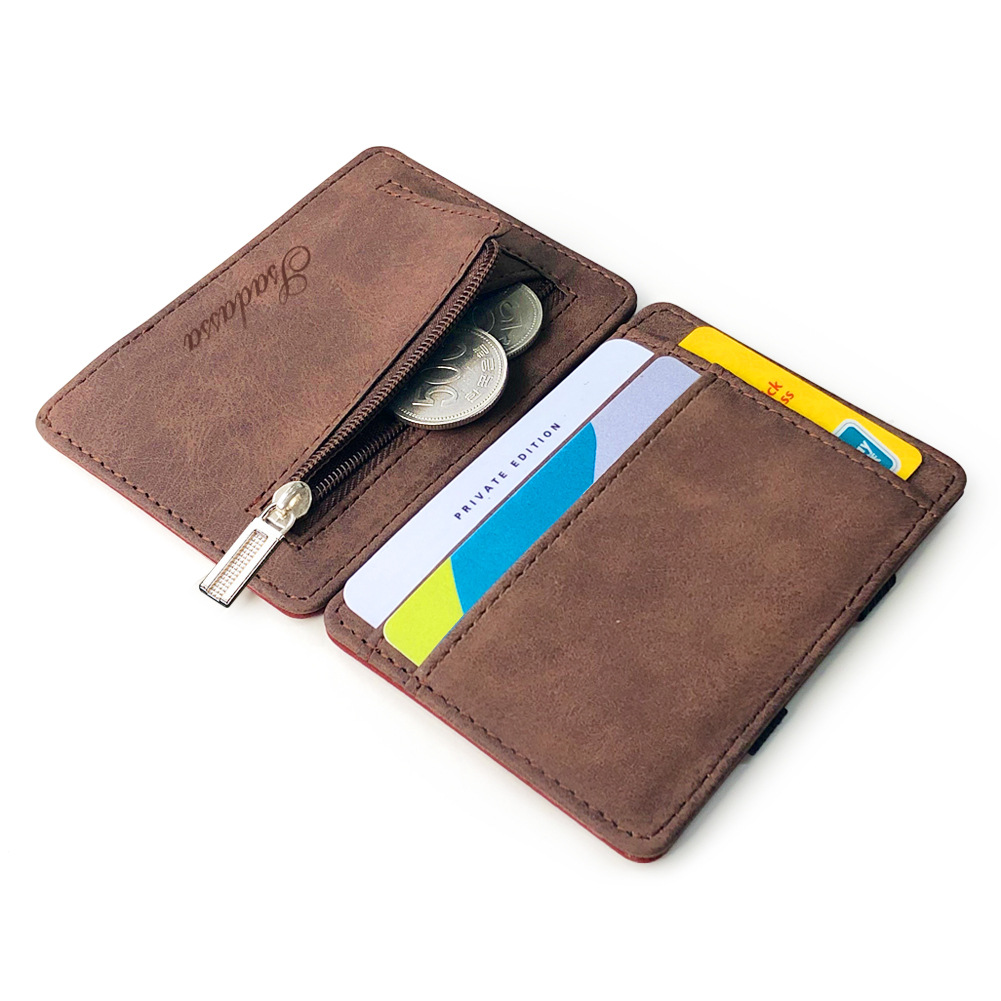 Korean-style Joker Creative Frosted Leather Magic Wallet Card Bag Zipper Coin Purse Men's Wallet