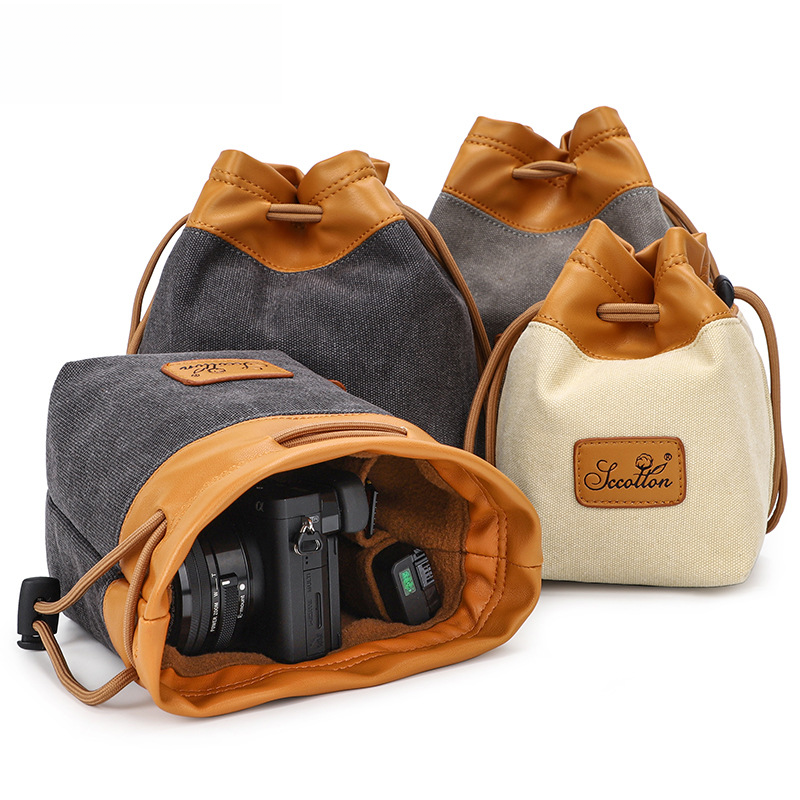 Seven-color cotton spot SLR camera storage bag photography bag waterproof canvas portable micro single digital camera lens bag