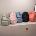 Casual Large Capacity Backpack Girls Korean Solid Color Simple College Student Schoolbag Nylon Lightweight Casual Backpack