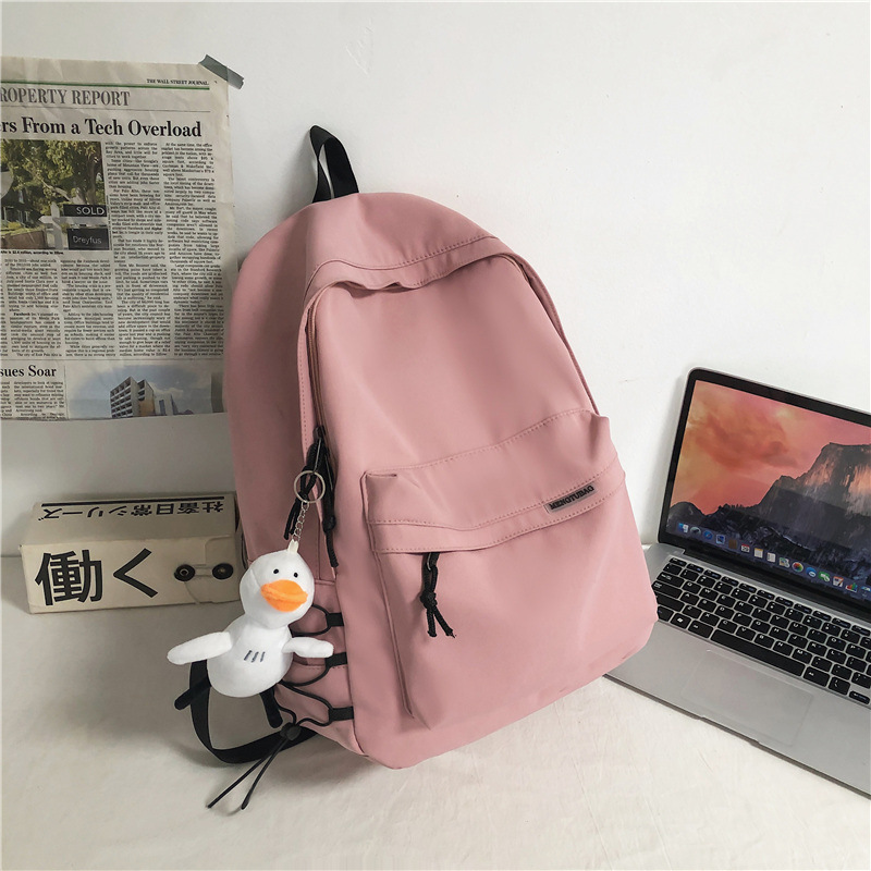 Spring New Street Fashionable Schoolbag for Men and Women Students Simple Large Capacity Backpack Travel Nylon Bag