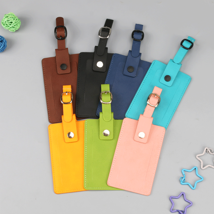 Factory Outlet [luggage tag] Candy color PU leather travel luggage boarding pass