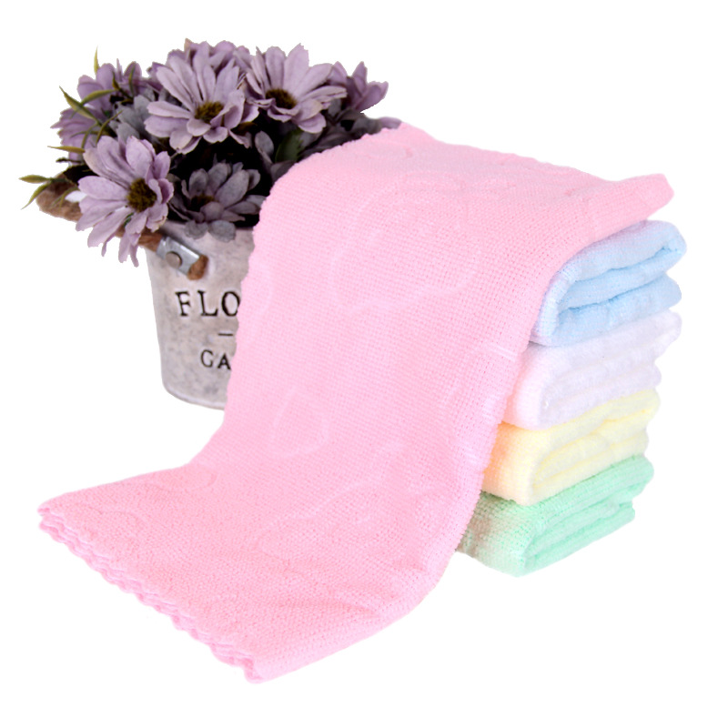 Colorful towel stall embossed bear 30 60cm microfiber warp knitted absorbent gift towel wholesale