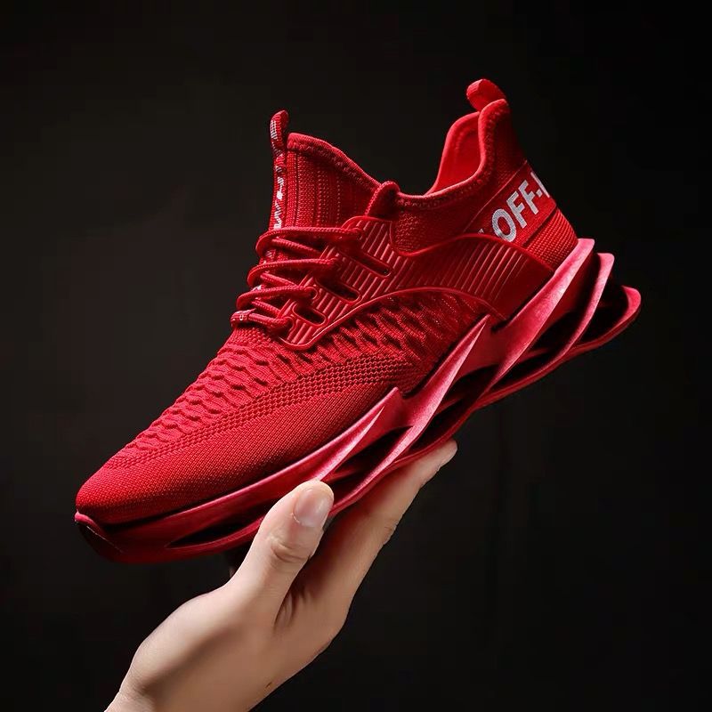 Shoes Men's Spring New Men's Sneakers Breathable Casual Shoes Blade Sole Fly-knit Shoes Running Shoes