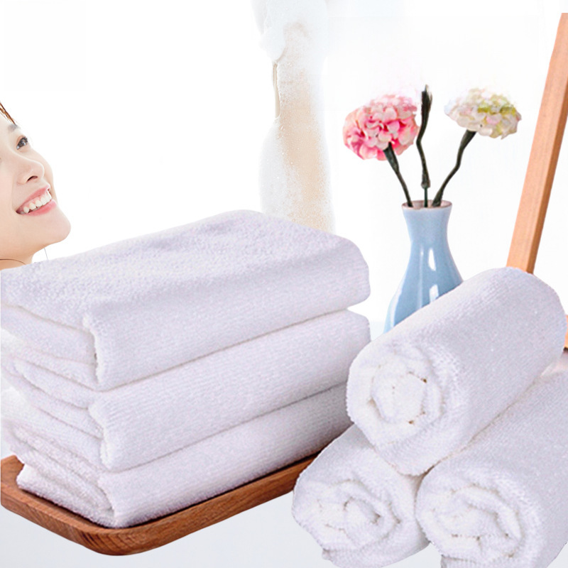 Wholesale white towel hotel bath sweat steaming sauna foot therapy barber shop fine fiber absorbent disposable white towel