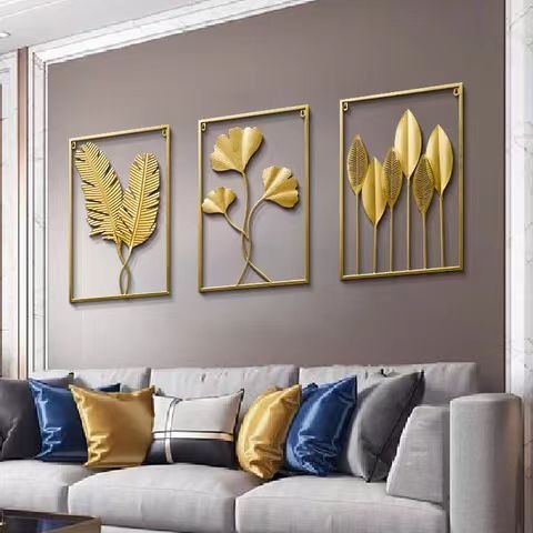 厂家直销现代简约植物壁饰批发铁艺壁挂墙面客厅装饰