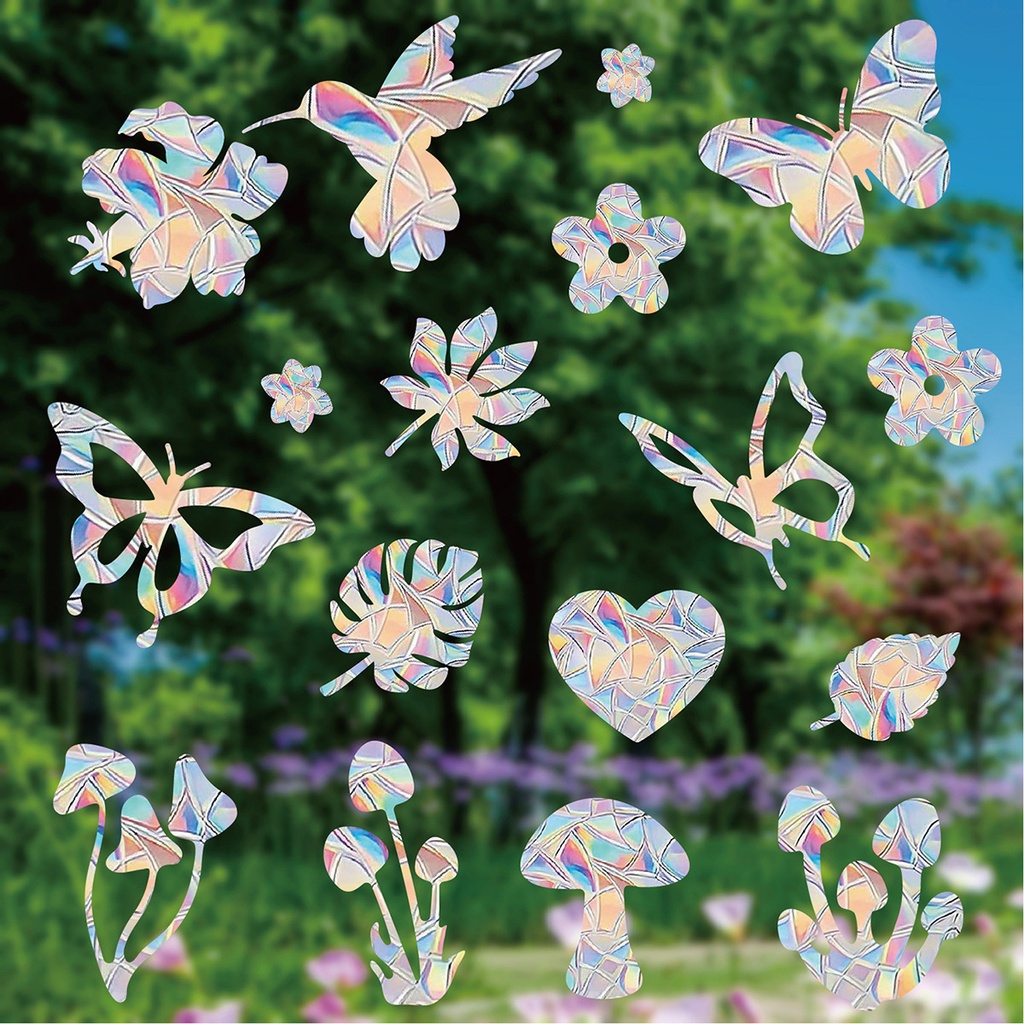 rainbow prism electrostatic Glass stickers PVC decorative static window stickers to prevent birds from hitting colorful window stickers