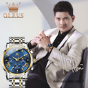 A generation of Oli brand men's watch multi-functional fashion quartz watch steel band waterproof quartz watch