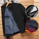 Velvet and Cotton Jacket Winter New Style Stand Collar Large Size Dad's Thickened Jacket Men's Warm Velvet Jacket