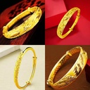 Gold Bracelet Wholesale Gold Plated Bracelet Dragon and Phoenix Ching Xiang Sky Stars Meteor Shower Dragon and Phoenix Fu Round Glossy Push