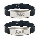 foreign Bell jewelry JYP new group stray kids stainless steel silicone bracelet engraved logo bracelet