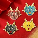 Dragon Year Zodiac National Tide Personality Brooch Chinese Style Dragon Totem Pin Badge Accessories Backpack Decorations