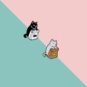 跨境可爱黑白猫咪胸针动物徽章个性卡通别针服饰包包百搭配饰饰品