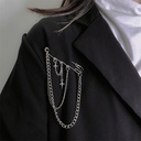 Cold Wind Sweet Cool Cross Star Brooch Women's Fashion Suit Pin Accessories Chain Hip Hop Niche Personality Pin Tide