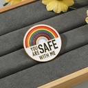 TEMU explosive cartoon rainbow letters brooch YOU ARE SAFE badge all-match bag pendant clothing accessories