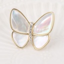 Japanese and Korean fashion high-grade natural shell butterfly zircon brooch Women's cute personality anti-light brooch corsage