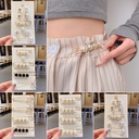 Trouser waist pin set waist artifact fixed clothes skirt anti-light buckle pearl brooch women