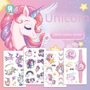 supply of new glitter tattoo cartoon watches unicorn tattoo stickers children's cute face stickers temporary
