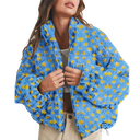 Cross-Border European and American Export Amazon 2025 New Women's Blowback Lamb Wool Plaid Fashion Casual Loose Jacket